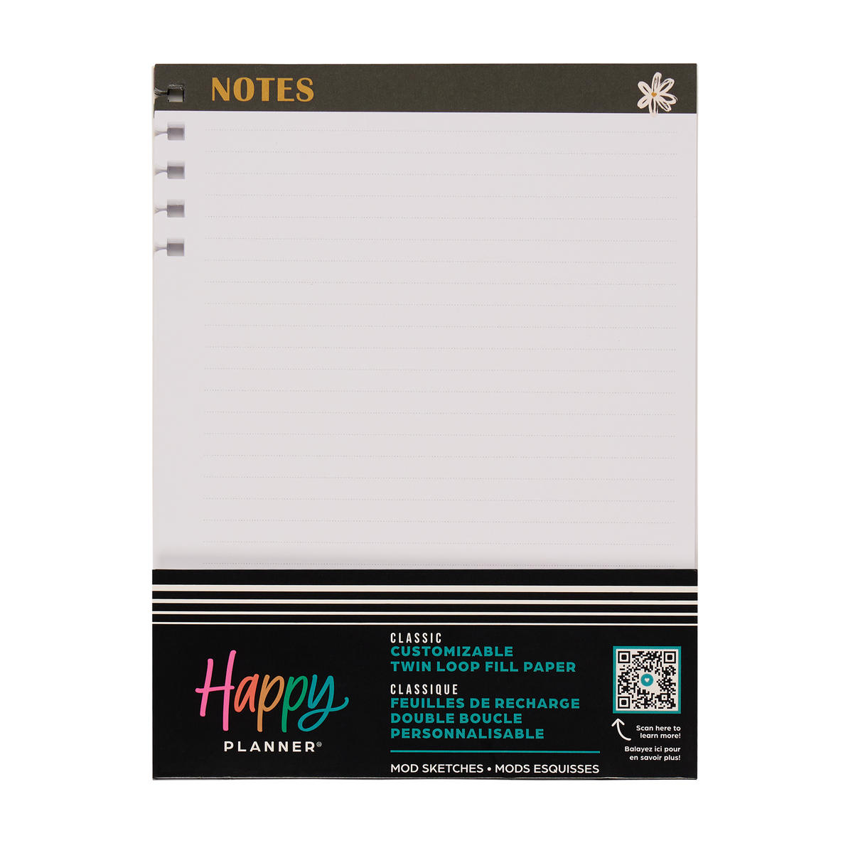Mod Sketches - Dotted Lined Classic Customizable Spiral Filler Paper - 40 Sheets
