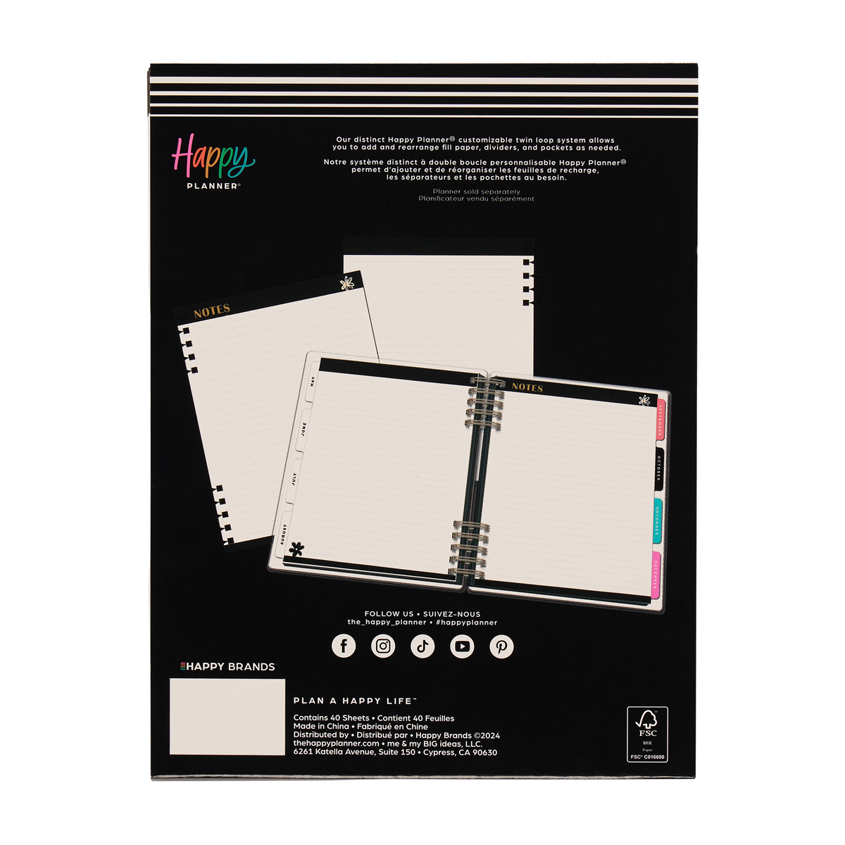 Mod Sketches - Dotted Lined Classic Customizable Spiral Filler Paper - 40 Sheets