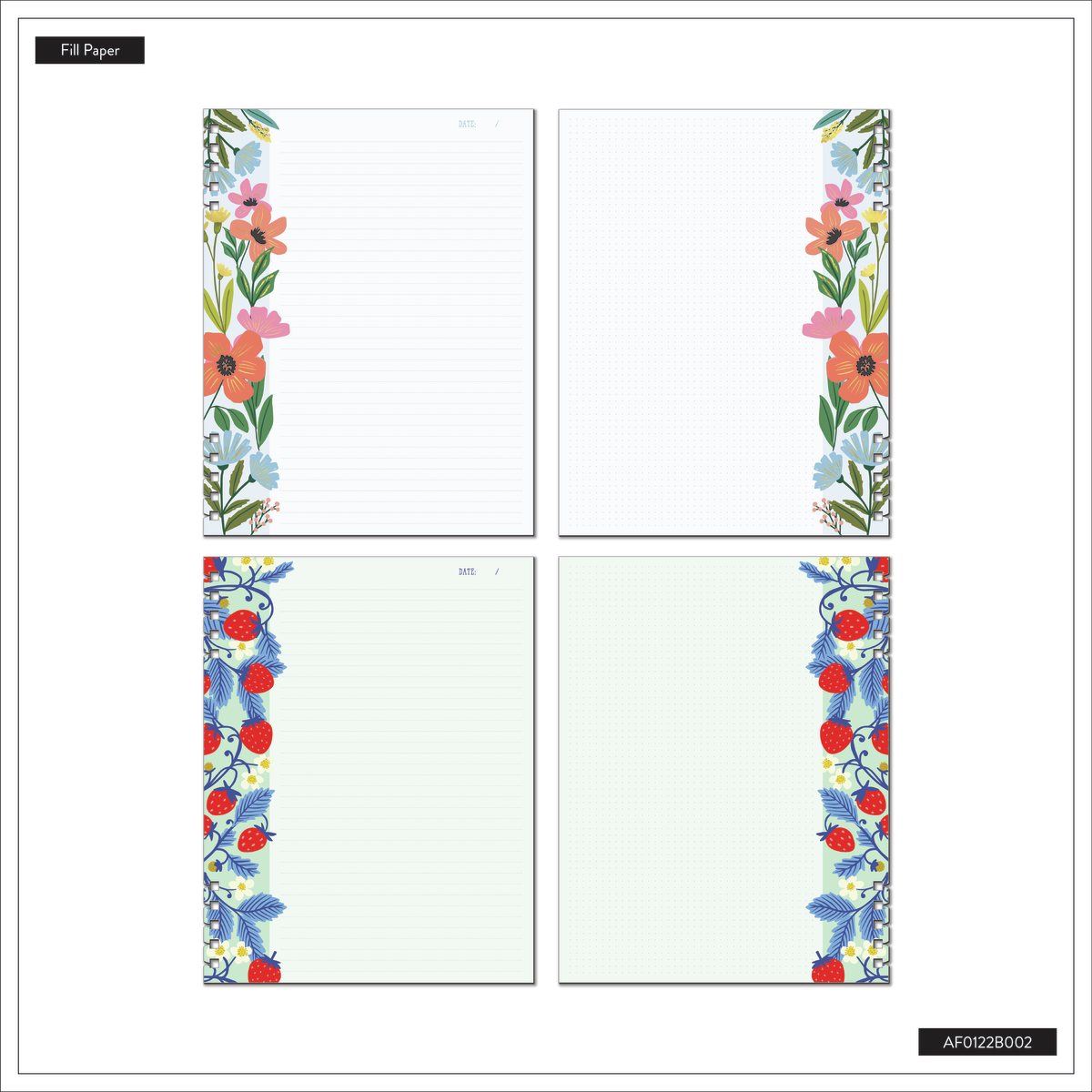 Teaching Seasons - Dotted Lined + Dot Grid Customizable Spiral Big Filler Paper - 40 Sheets