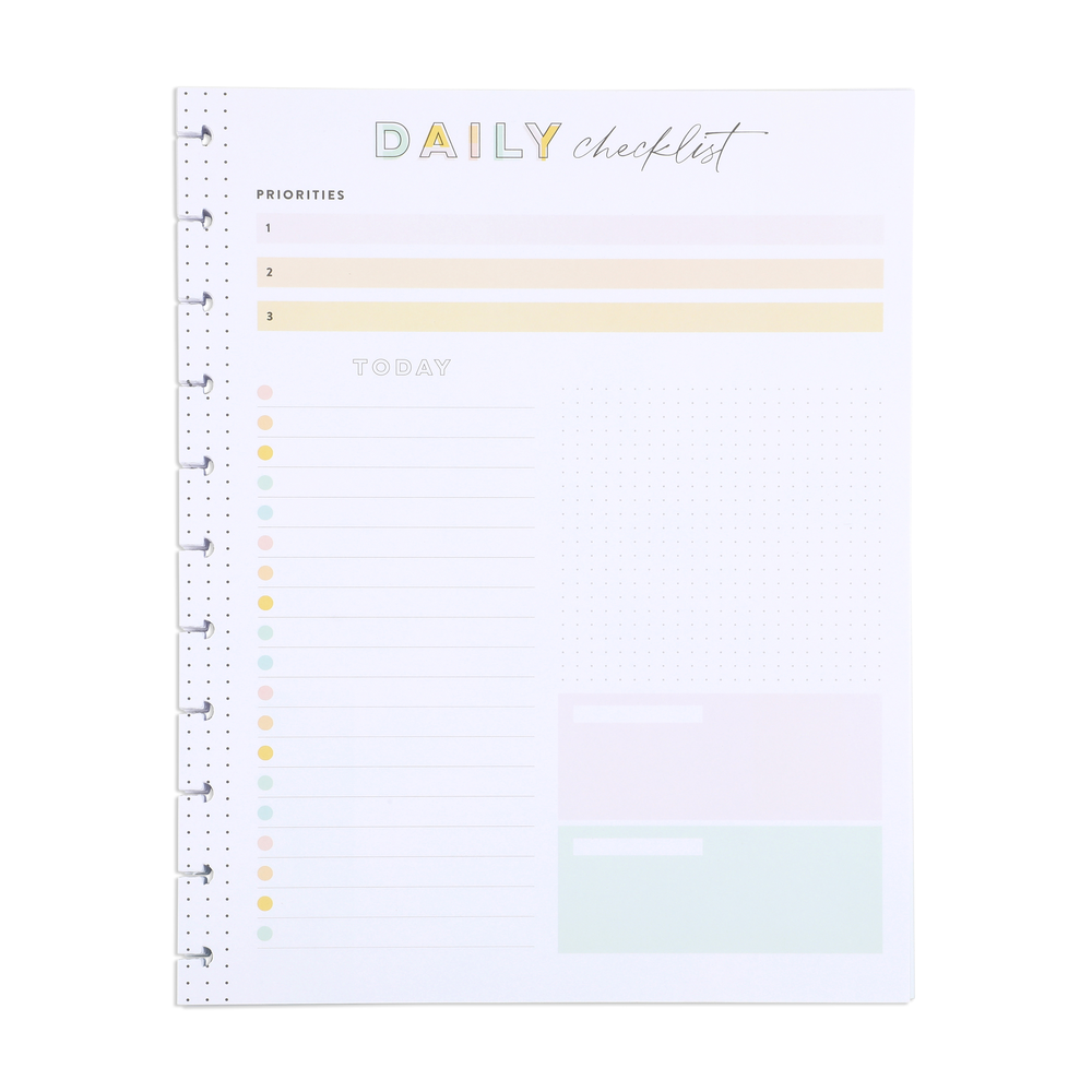 Daily Checklist and Priorities Big Filler Paper