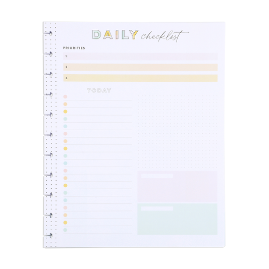 Daily Checklist and Priorities Big Filler Paper