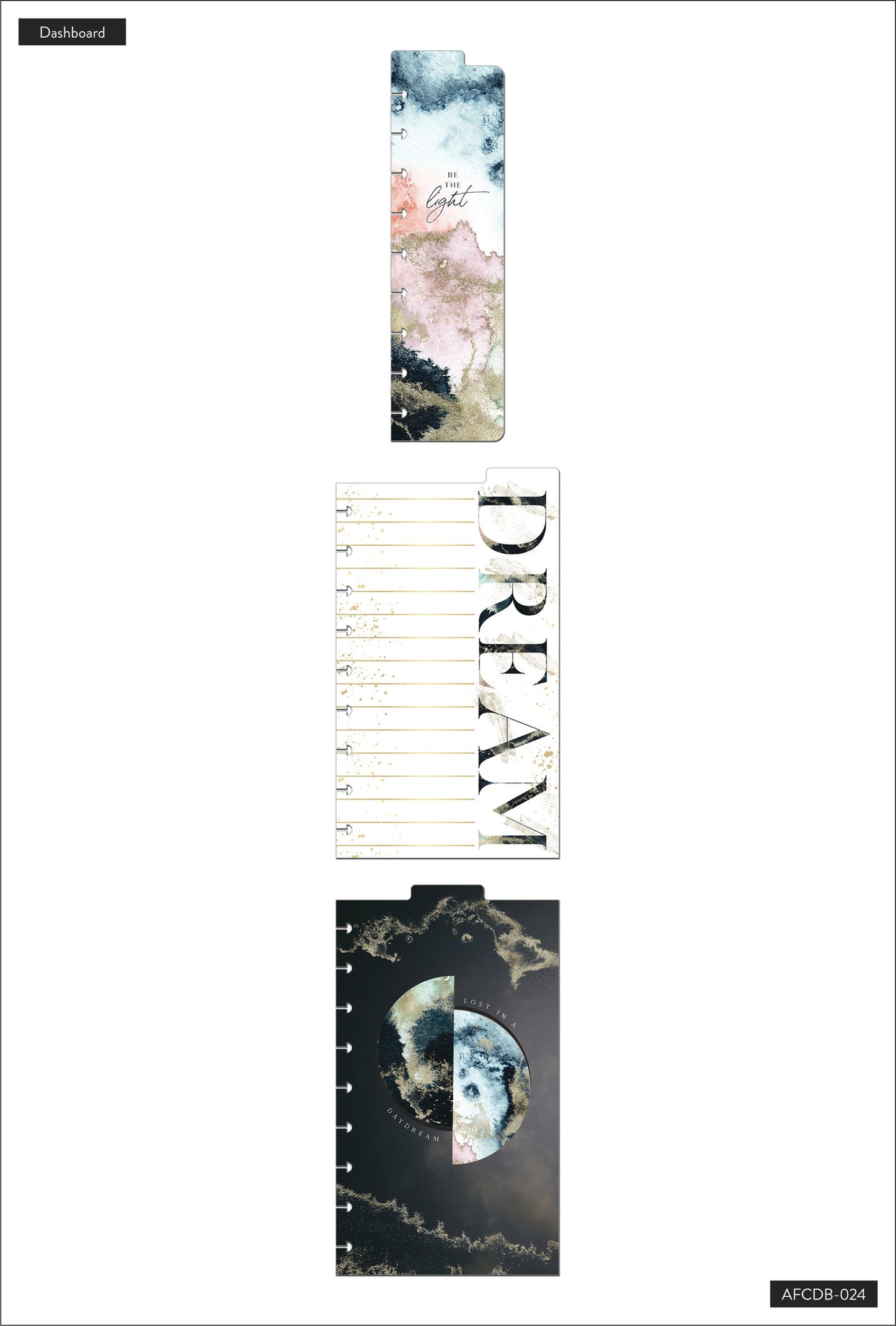 Cosmic Watercolor Classic Dashboard - 3 Pack