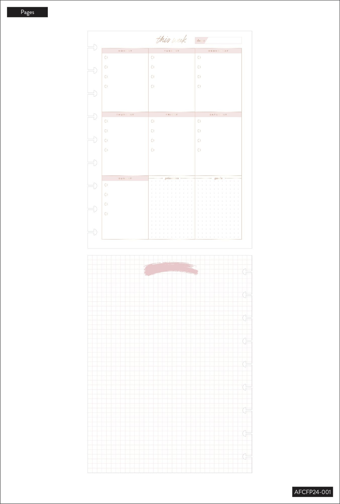 Minimalist Classic Filler Paper - Weekly Schedule
