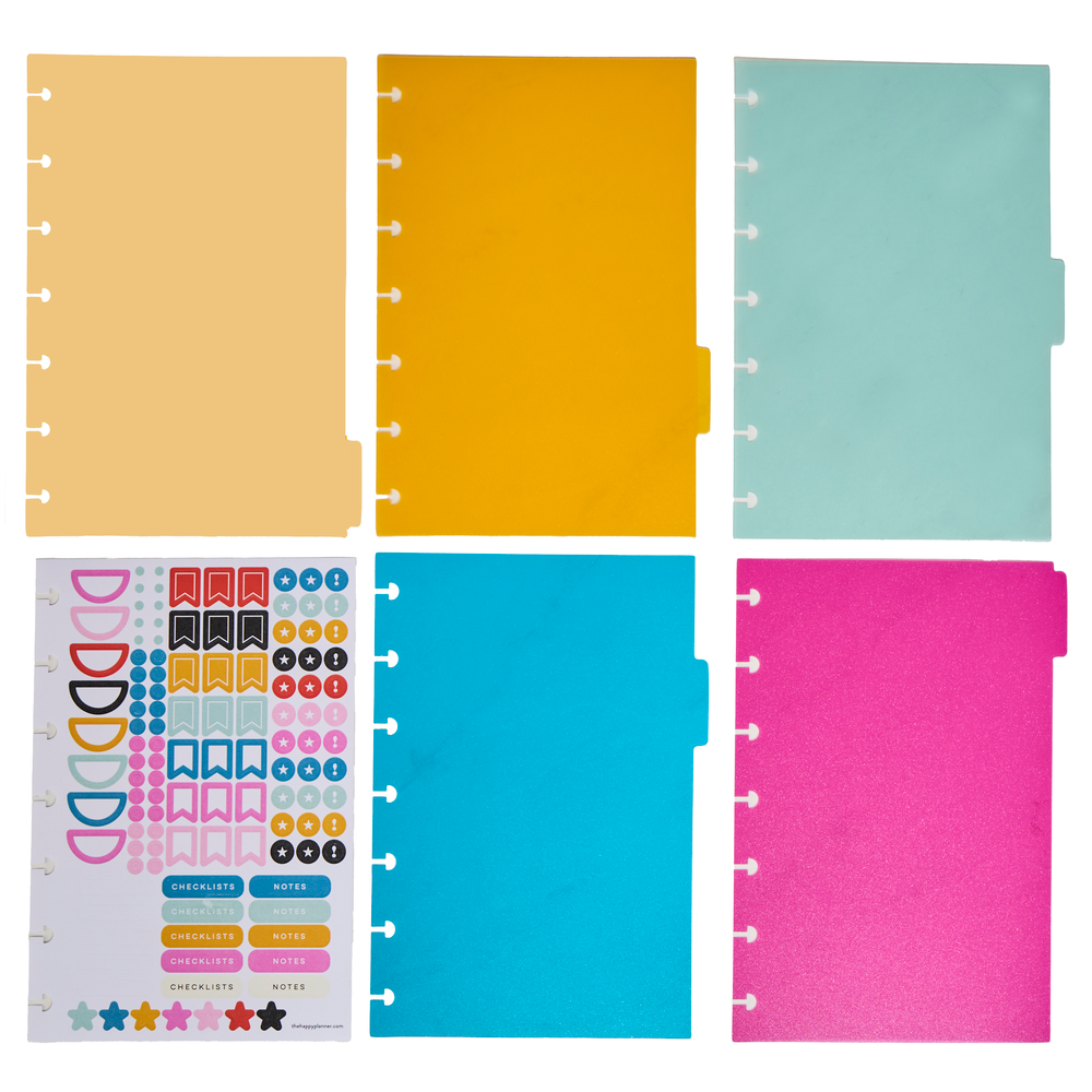 Happy Brights - Mini Plastic Dividers - 5 Pack