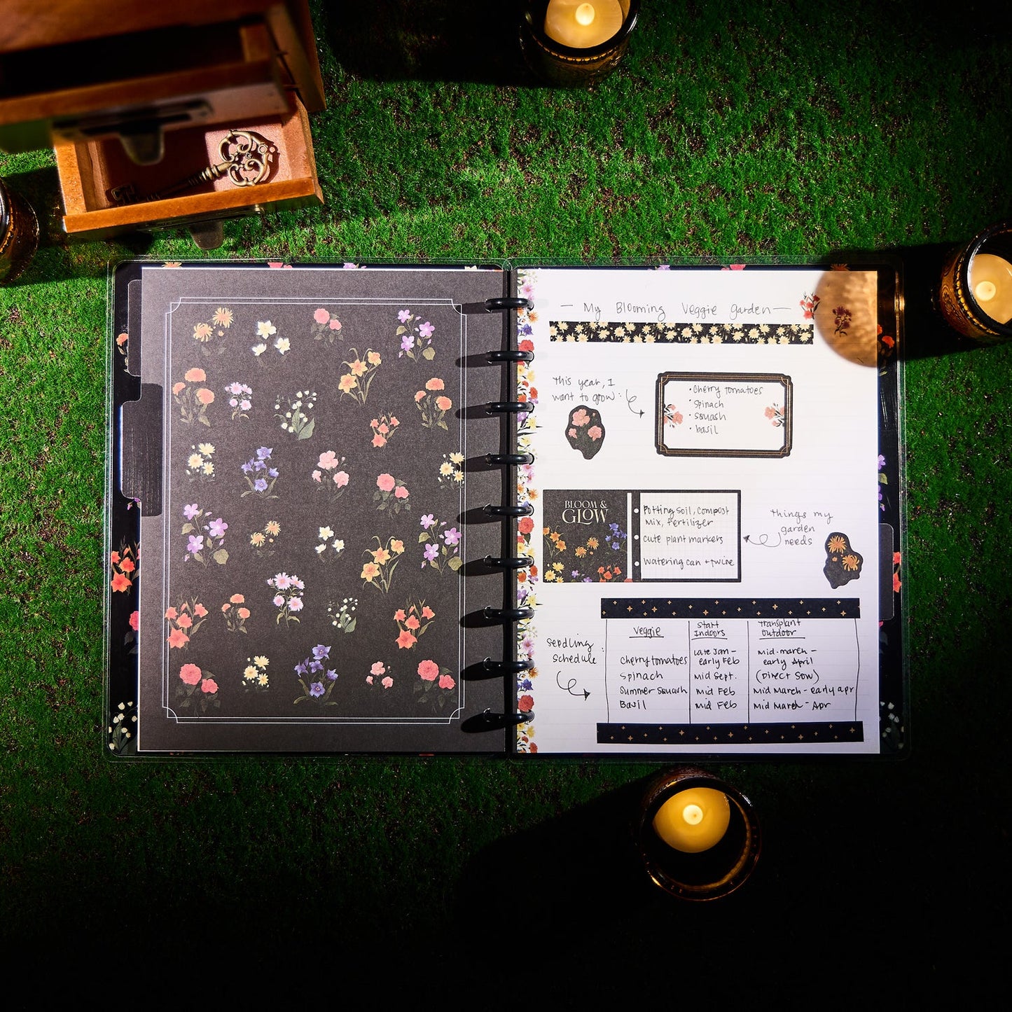 Dark Garden - Dotted Lined Classic Notebook - 60 Sheets