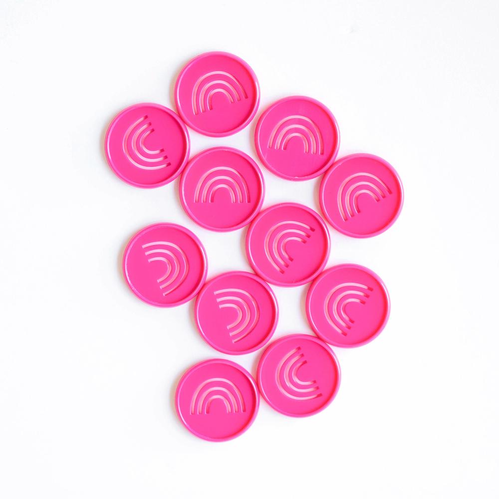 Rainbow Cutout Medium Disc Set - Bright Pink