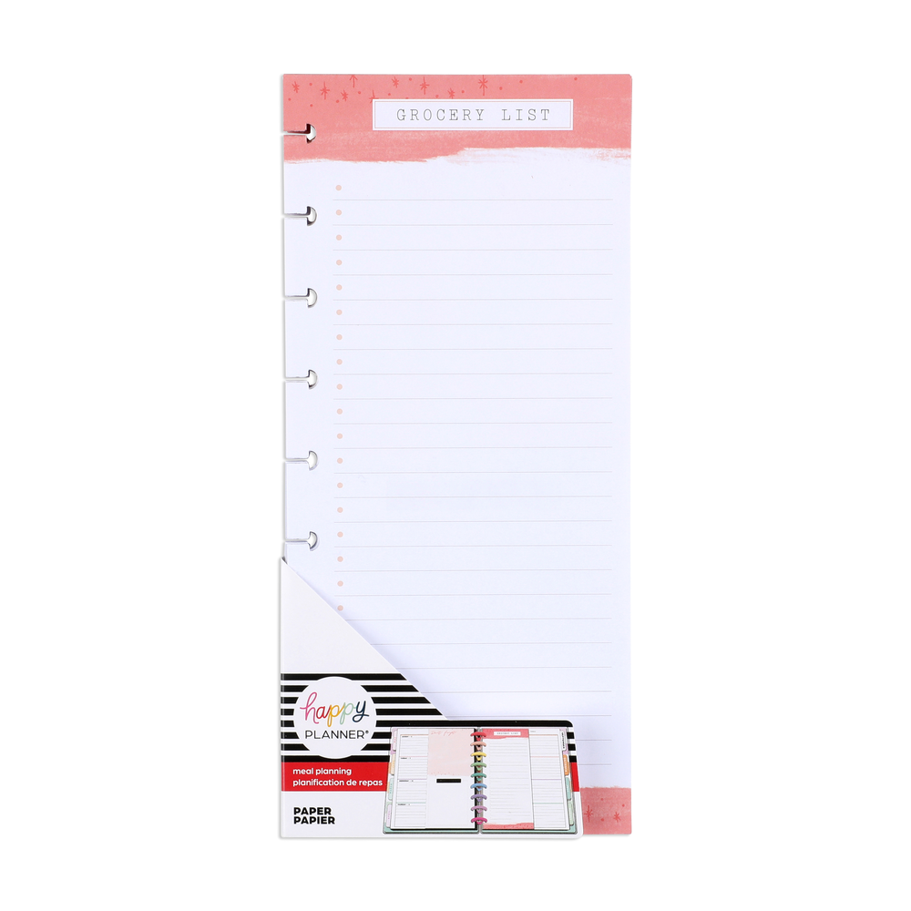 Recipe Grocery List - Classic Half Sheet Filler Paper - 60 Sheets