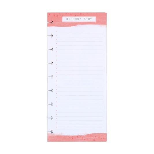 Recipe Grocery List - Classic Half Sheet Filler Paper - 60 Sheets