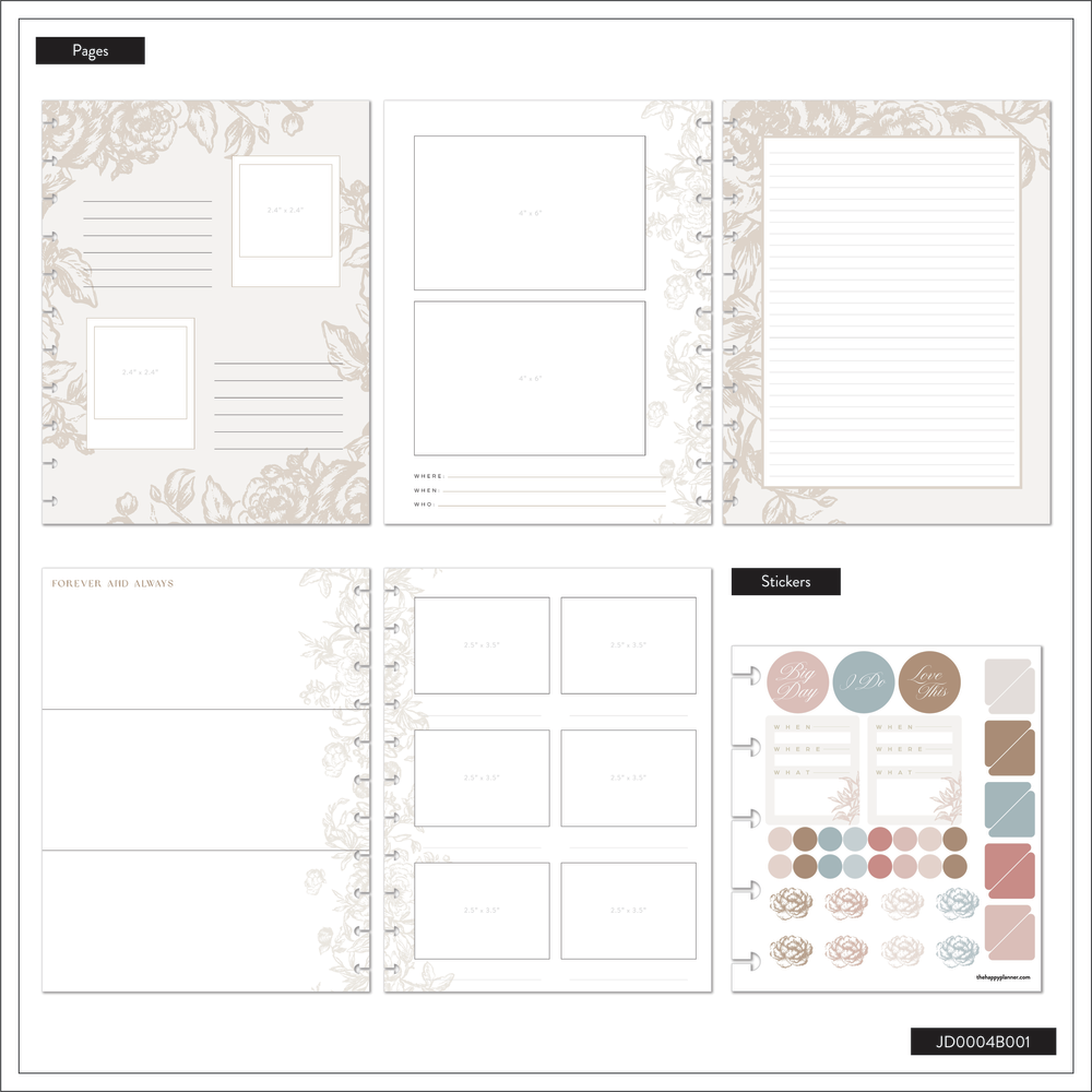 Love Blooms Wedding - Big Happy Memory Keeping Photo Journal - 80 Sheets
