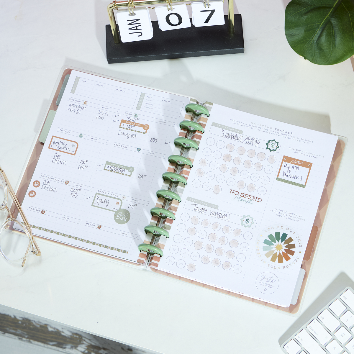 Reflect & Grow - Classic Guided Budget Journal - 80 Sheets