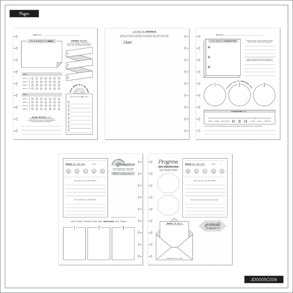 Reflect & Grow - Classic Guided Mood Journal - 80 Sheets