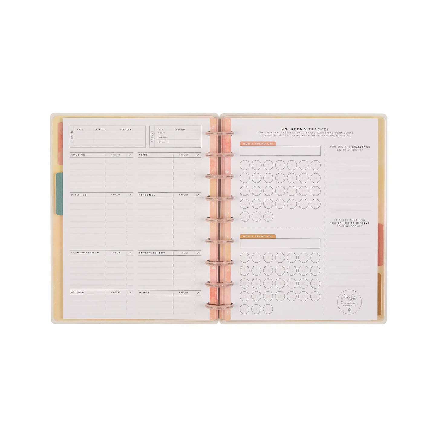 Textured Canvas Budget - Classic Guided Budget Journal - 40 Sheets