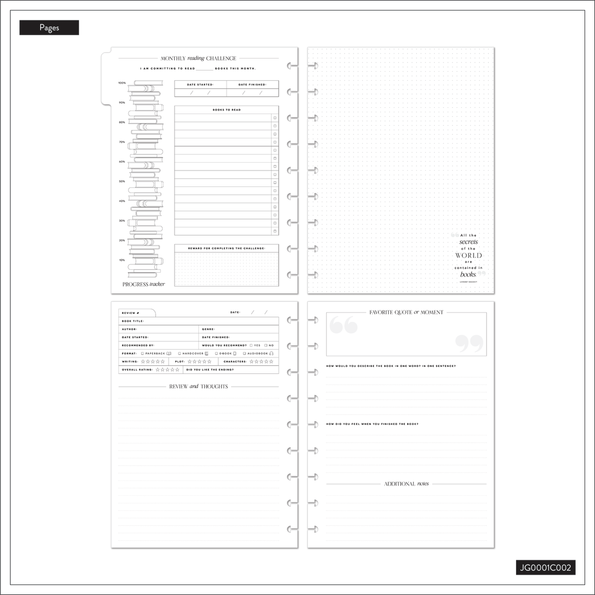 Book Club - Classic Guided Reading Journal - 80 Sheets