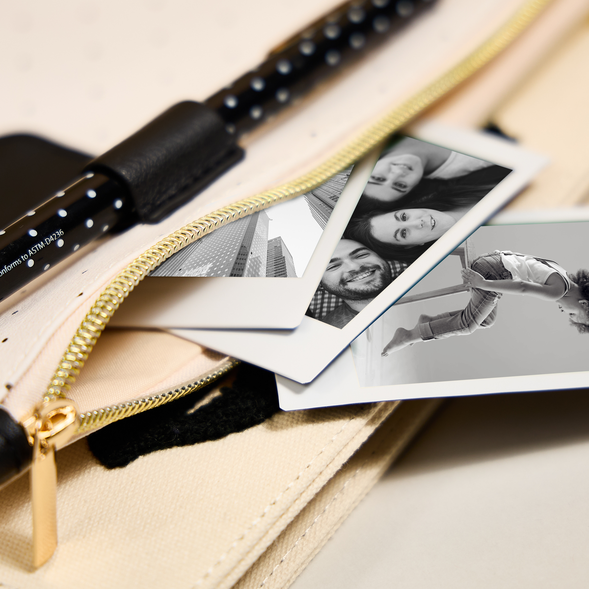 Textured Tile - Classic Banded Pen Pouch With Pen Loop