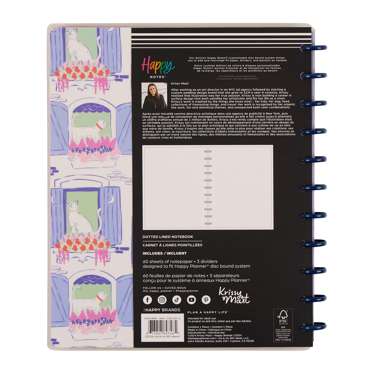 Purrfect Seasonal Cats - Dotted Lined Big Notebook - 60 Sheets