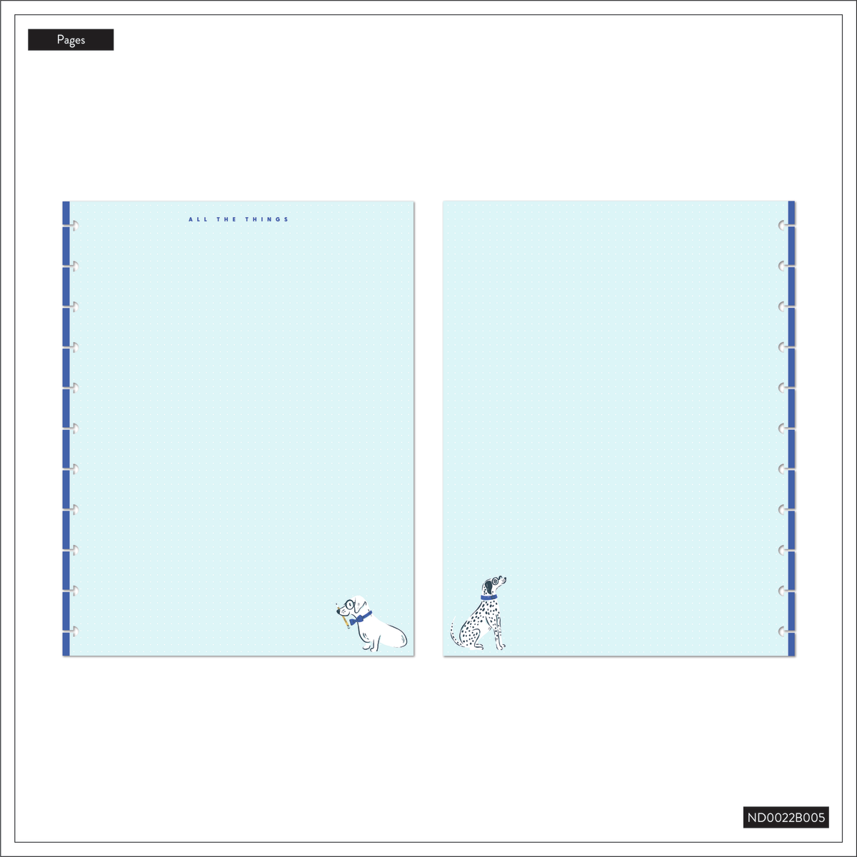Pawsitive Seasonal Dogs - Dot Grid Big Notebook - 60 Sheets