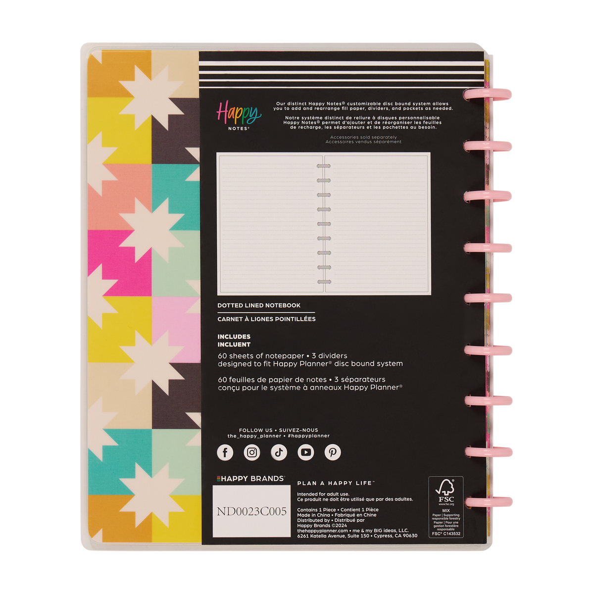 Happy Patchwork - Dotted Lined Classic Notebook - 60 Sheets