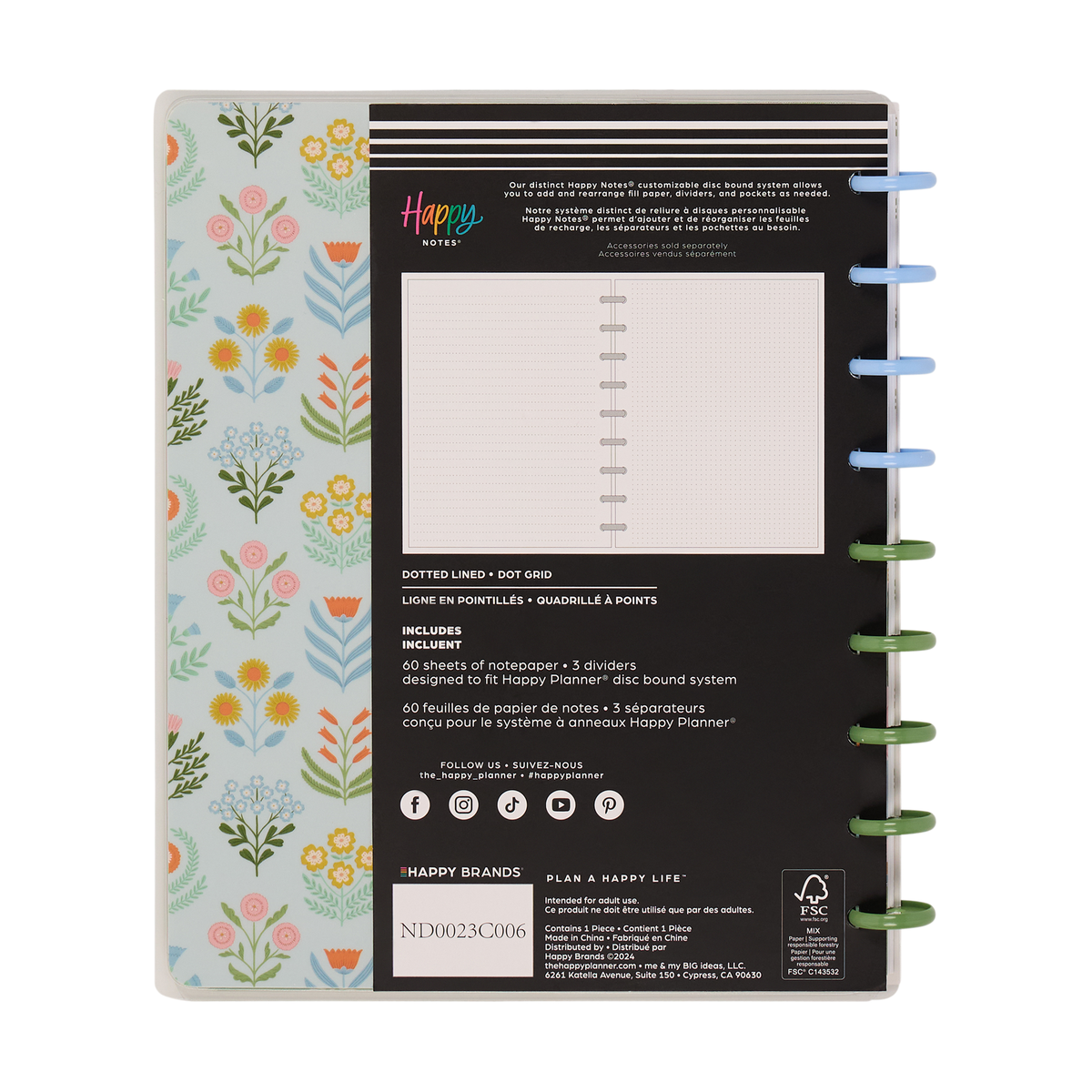 Cottage Charm - Dotted Lined + Dot Grid Classic Notebook - 60 Sheets