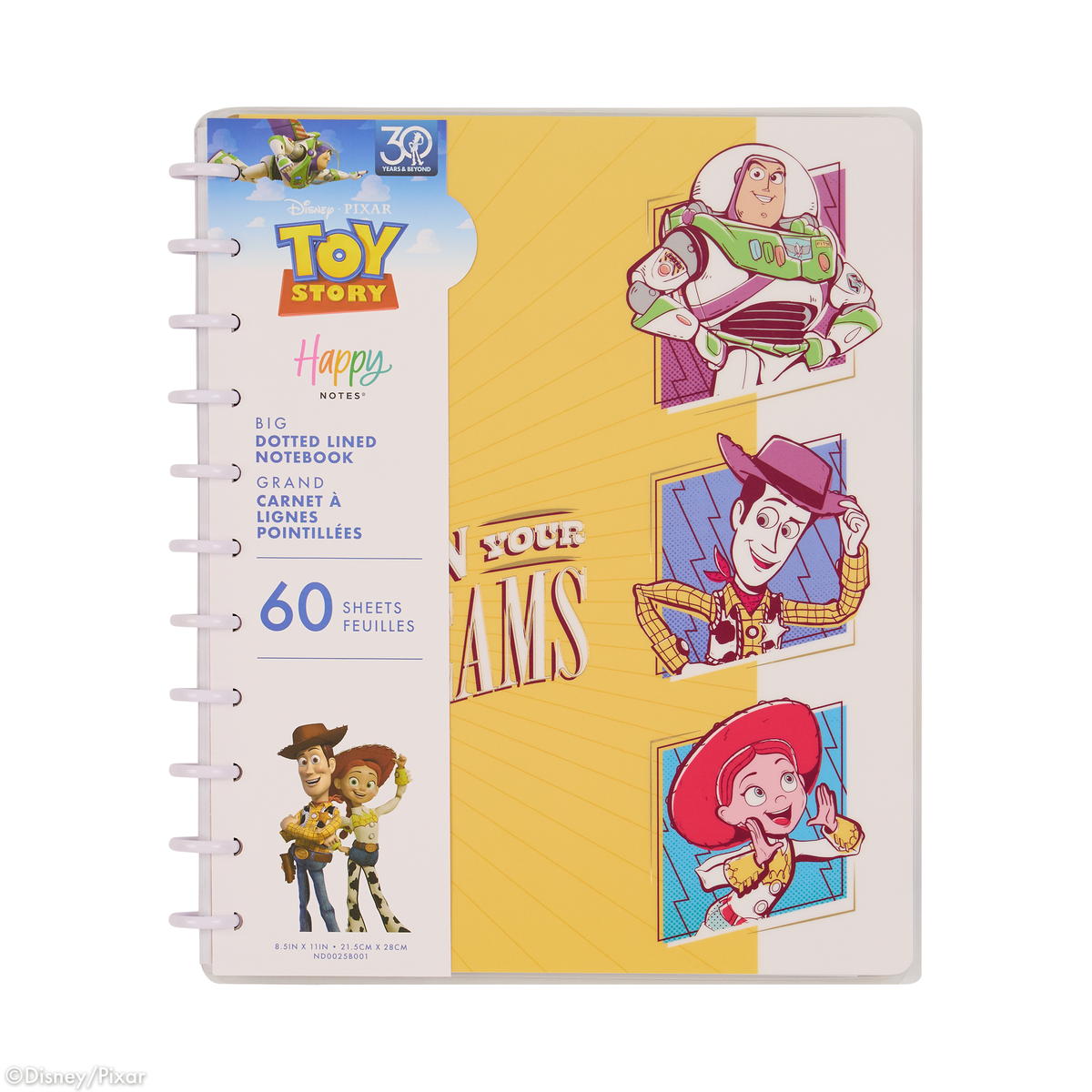 Disney & Pixar Toy Story 30th Anniversary - Dotted Lined Big Notebook - 60 Sheets