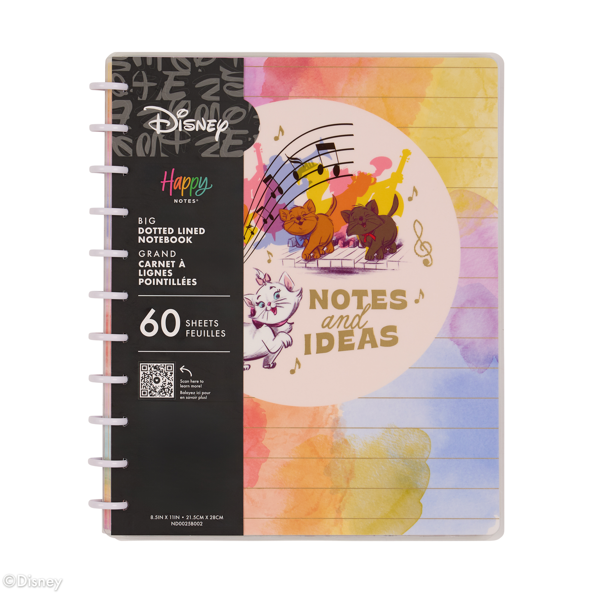 Disney The Aristocats - Dotted Lined Big Notebook - 60 Sheets