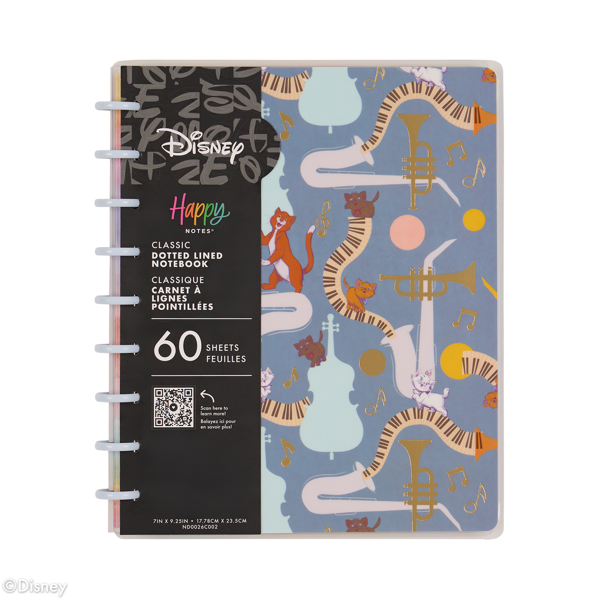 Disney The Aristocats - Dotted Lined Classic Notebook - 60 Sheets