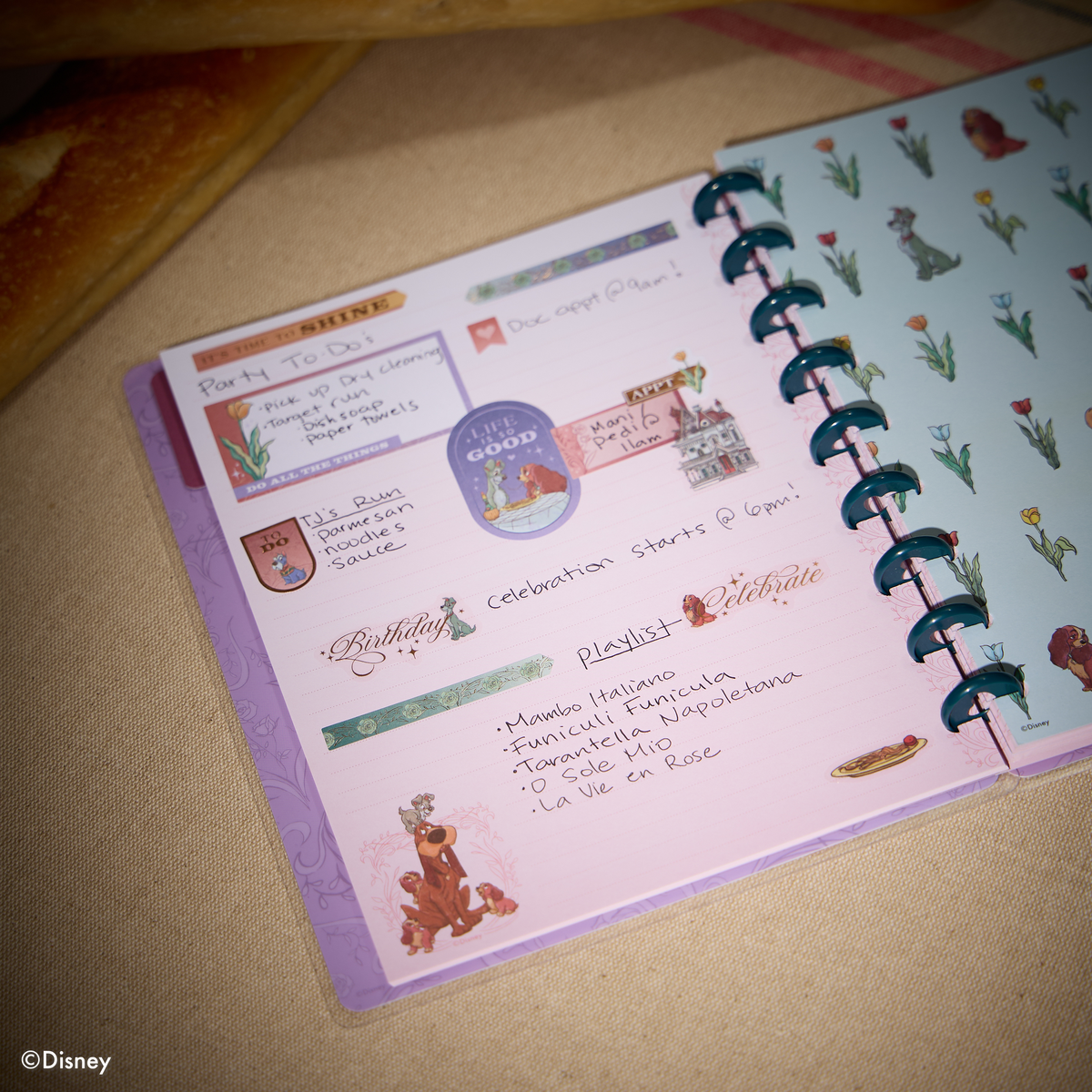 Disney Lady & The Tramp - Dotted Lined Classic Notebook - 60 Sheets