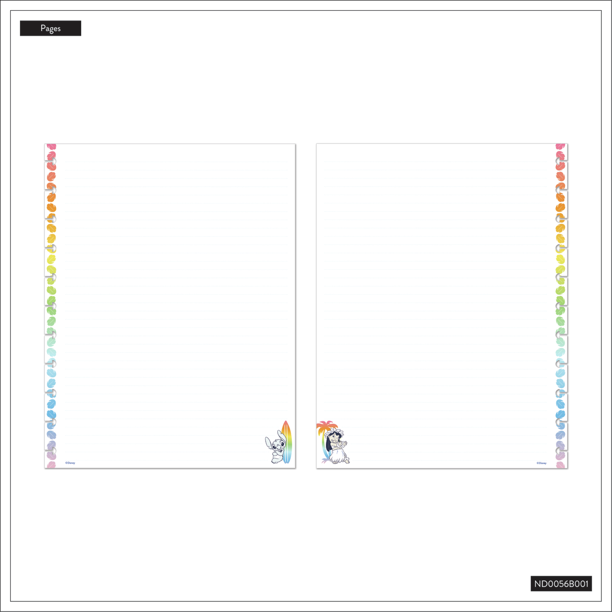 Disney Lilo & Stitch Make Waves - Dotted Lined Big Notebook - 60 Sheets