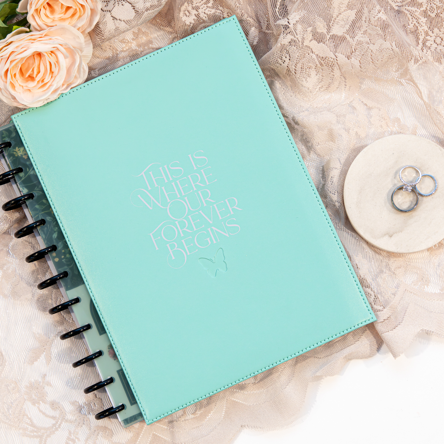 Blooming Elegance Wedding  - DELUXE Big Happy Memory Keeping Wedding Photo Journal - 80 Sheets