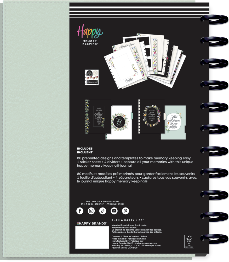 Blooming Elegance Wedding  - DELUXE Big Happy Memory Keeping Wedding Photo Journal - 80 Sheets
