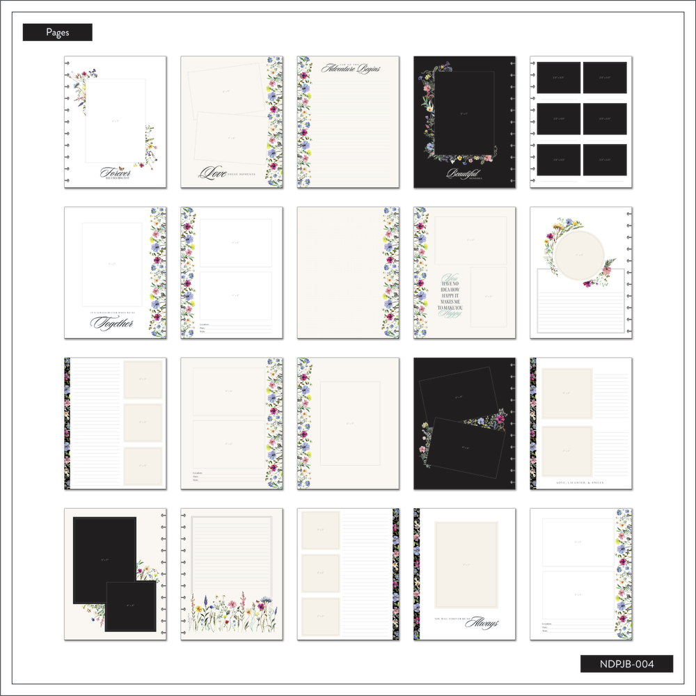 Blooming Romance Wedding - DELUXE Big Happy Memory Keeping Wedding Photo Journal - 80 Sheets