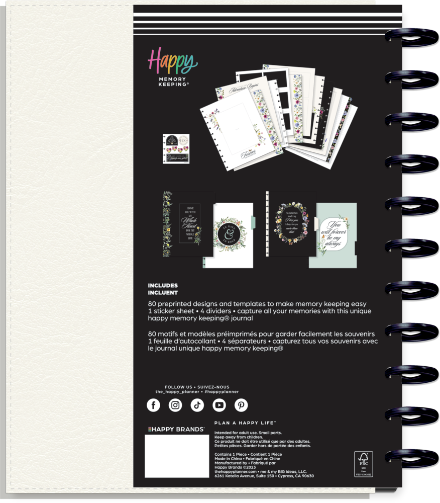 Blooming Romance Wedding - DELUXE Big Happy Memory Keeping Wedding Photo Journal - 80 Sheets
