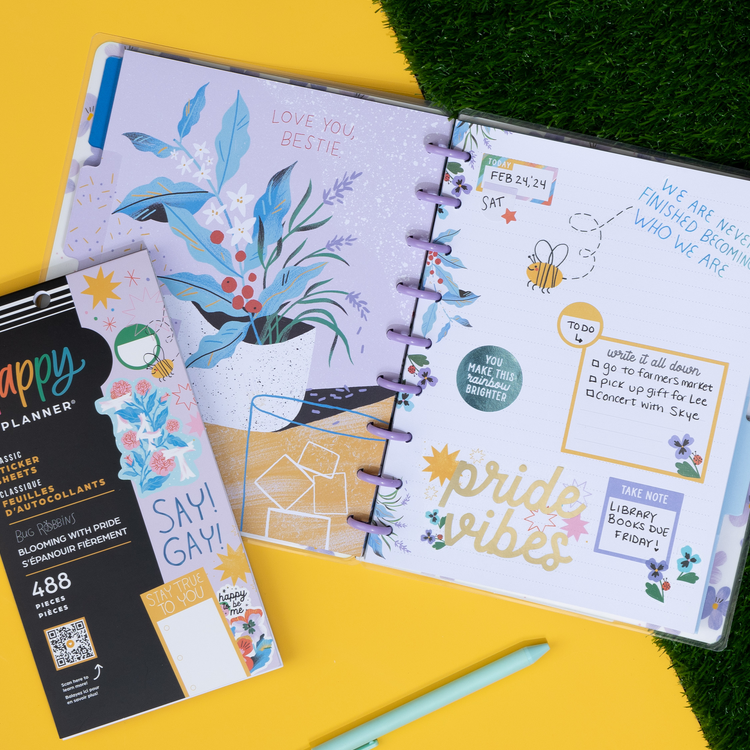 Bug Robbins x Happy Planner Blooming With Pride - Value Pack Stickers