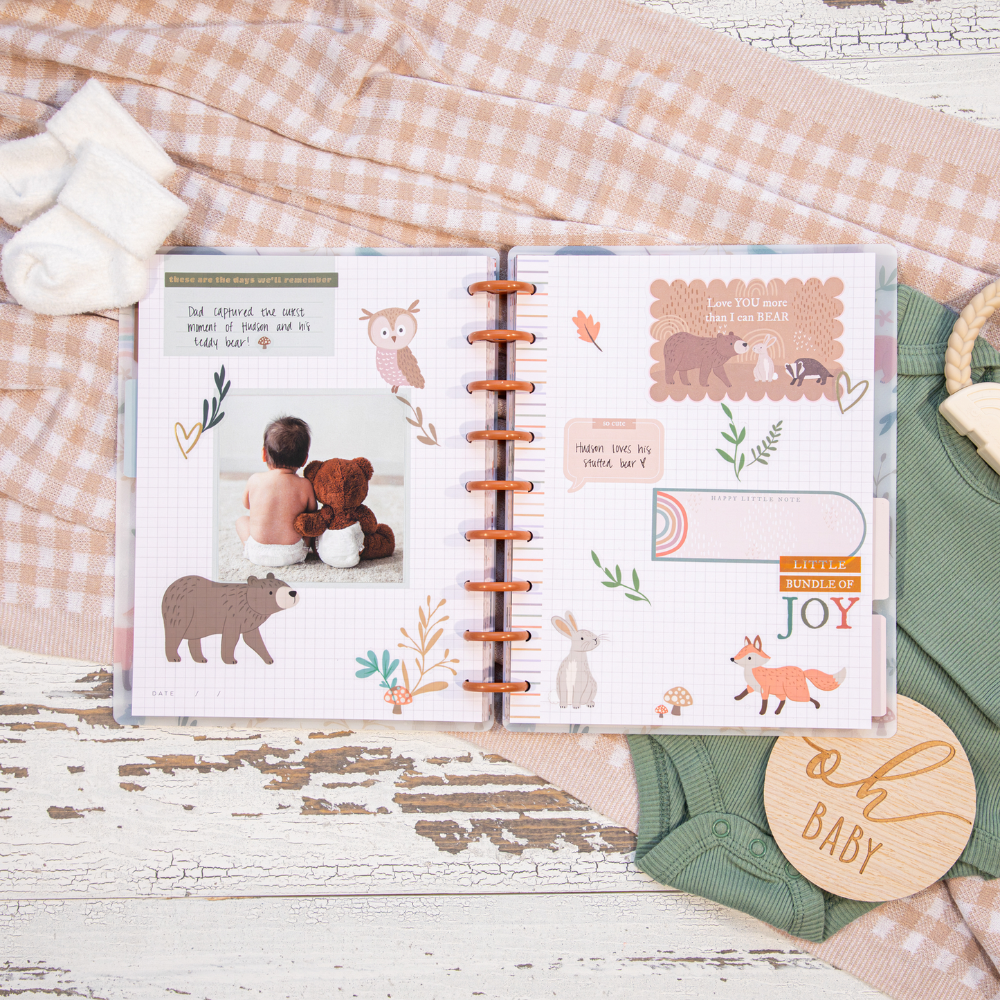 Colorful Creatures Baby - Classic Happy Memory Keeping Photo Journal - 80 Sheets