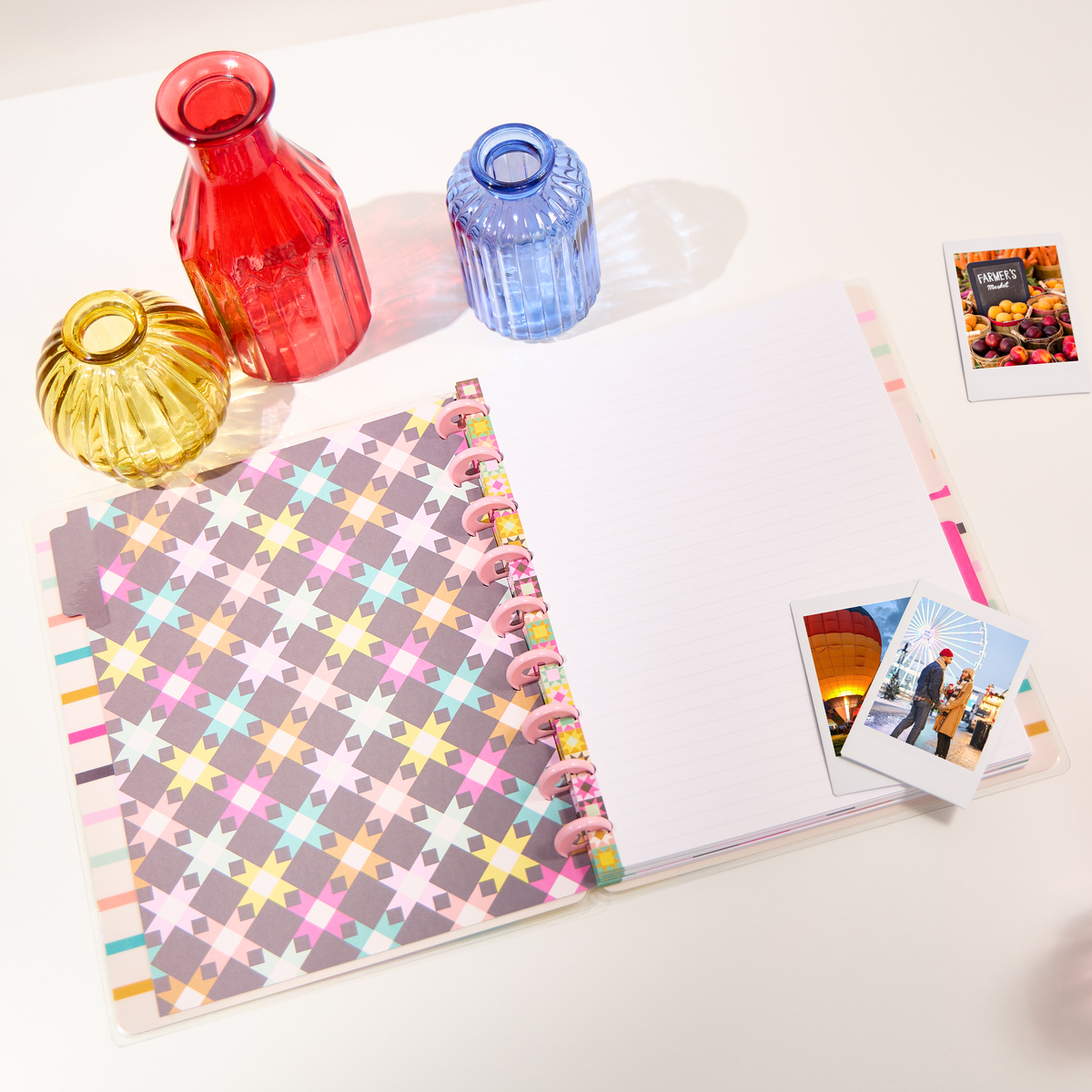 Happy Patchwork - Dotted Lined Classic Notebook - 60 Sheets