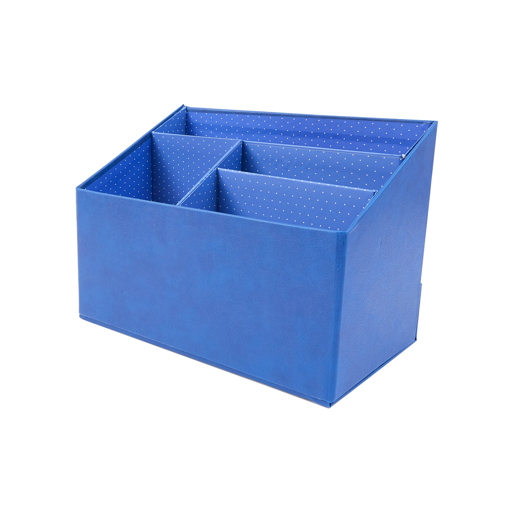 Bright Navy Vegan Leather - DELUXE Sticker + Accessory Storage Box Kit - 2 Pieces