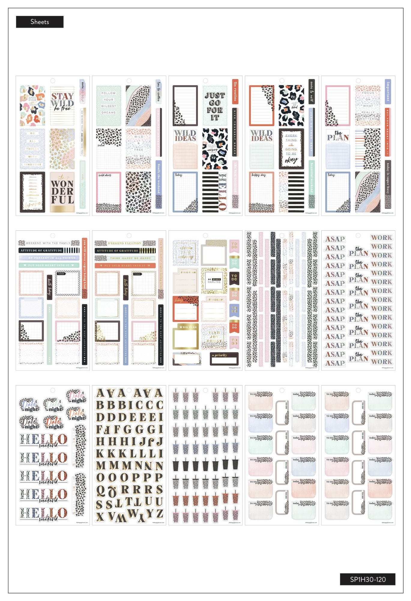 Value Pack Stickers - Colorful Leopard