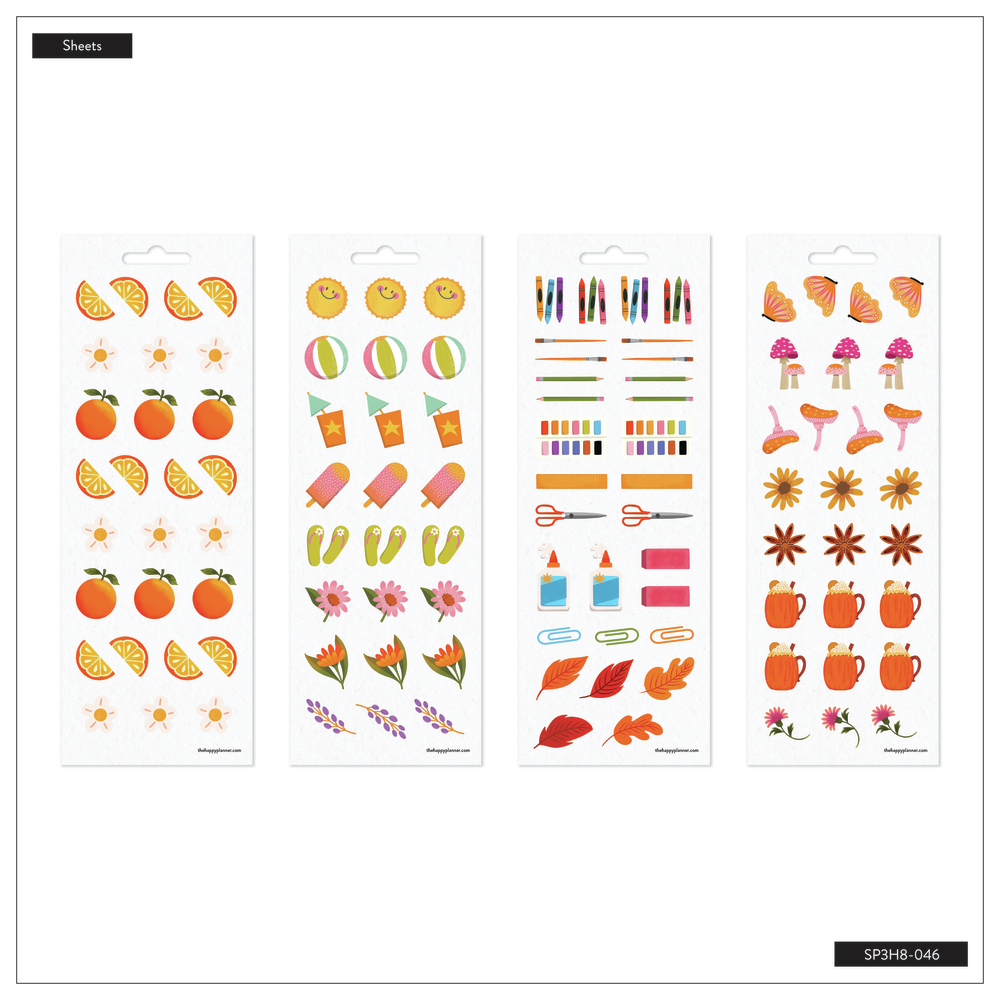 Jess Miller Draws x Happy Planner Seasonal Teacher - 8 Sticker Sheets