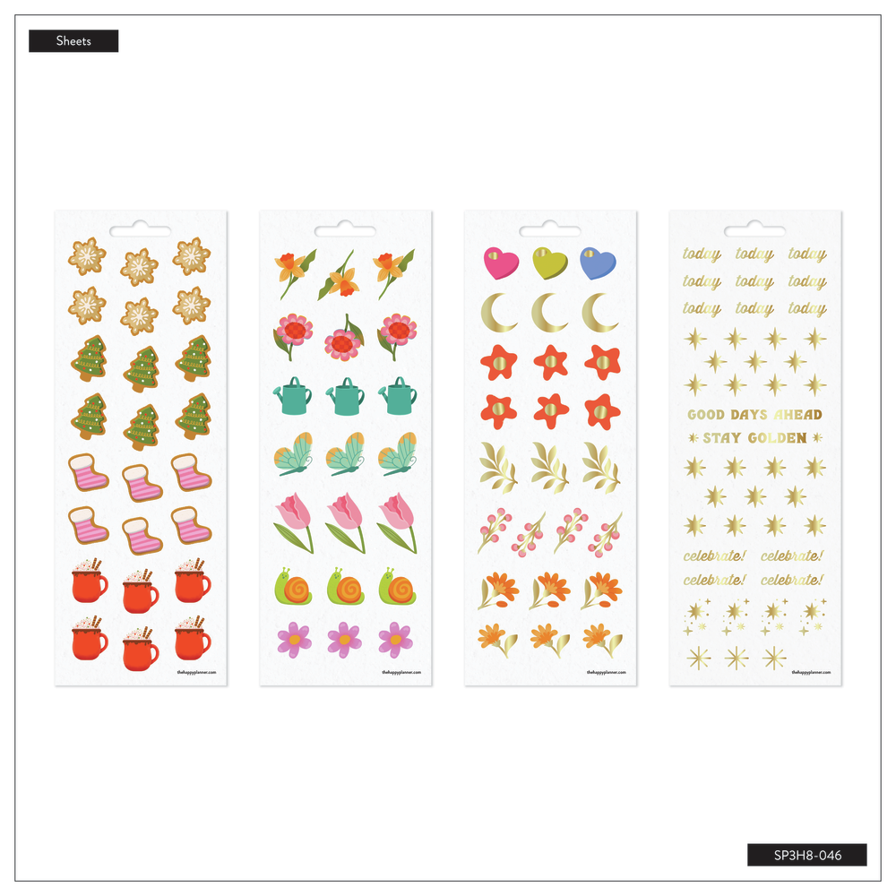 Jess Miller Draws x Happy Planner Seasonal Teacher - 8 Sticker Sheets
