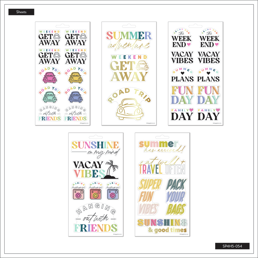 Summer Bucket List - 5 Sticker Sheets