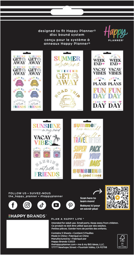 Summer Bucket List - 5 Sticker Sheets