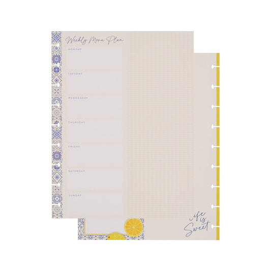 Tuscan Table Meal Planning - Grocery List + Meal Plan Classic Filler Paper - 40 Sheets