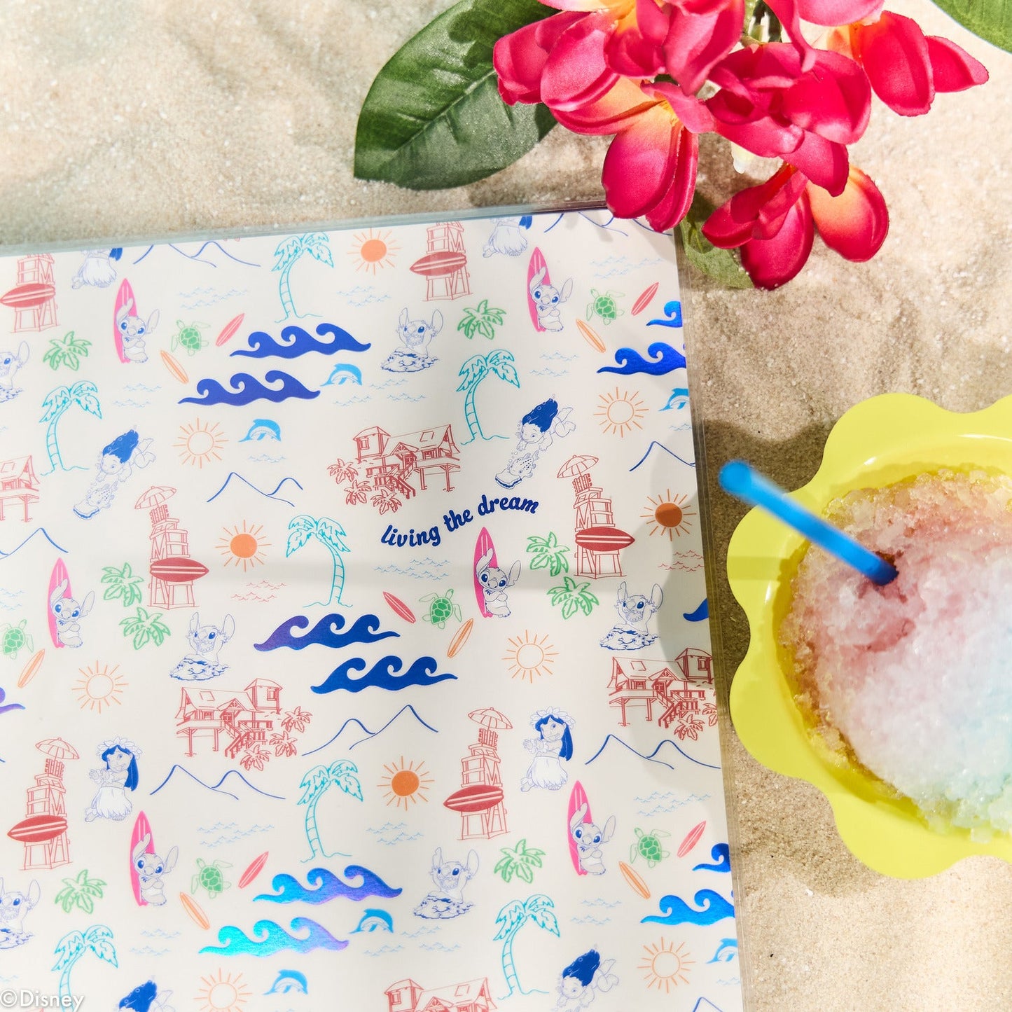 Disney Lilo & Stitch Make Waves - Dotted Lined Big Notebook - 60 Sheets