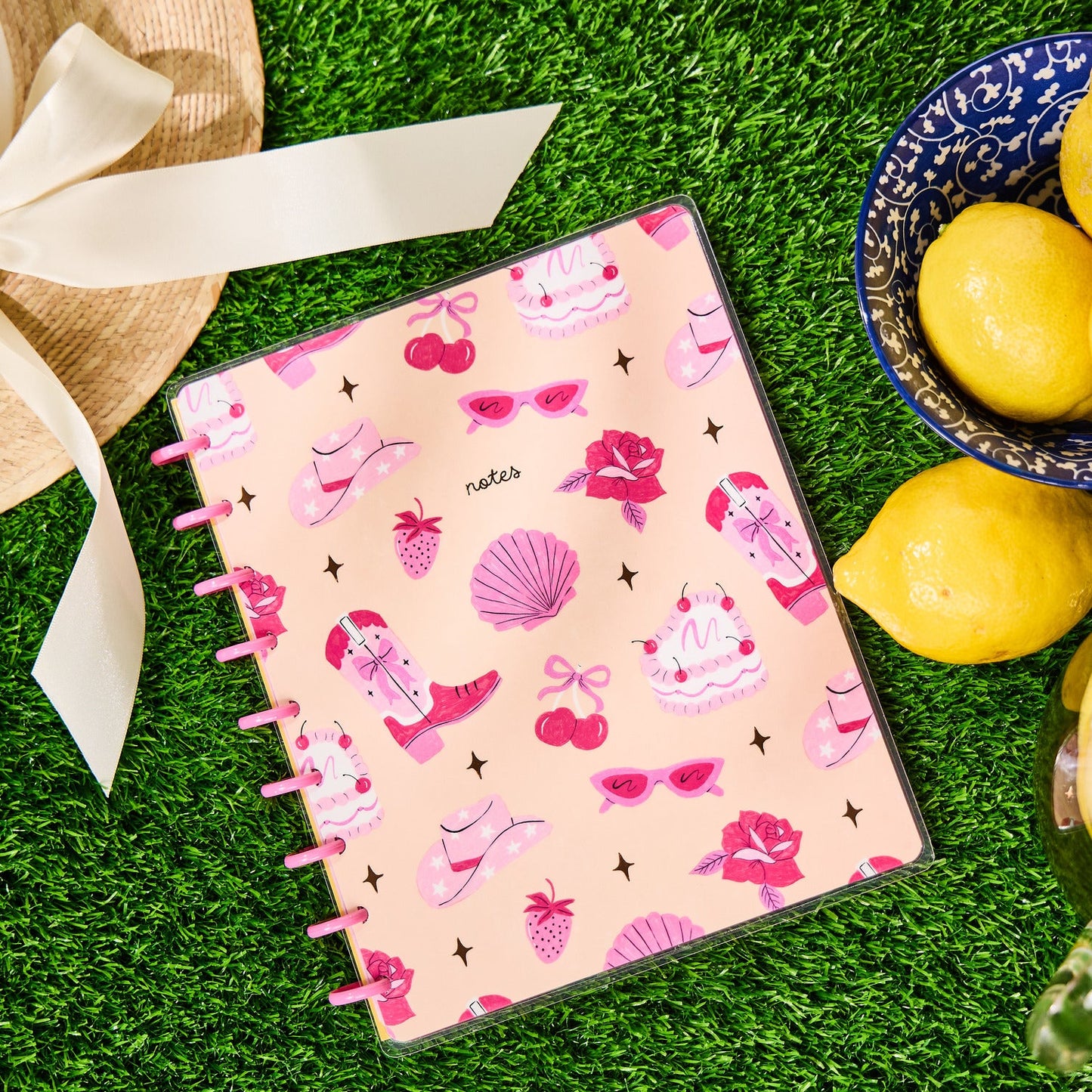 Happy Little Vibes - Dotted Lined Classic Notebook - 60 Sheets