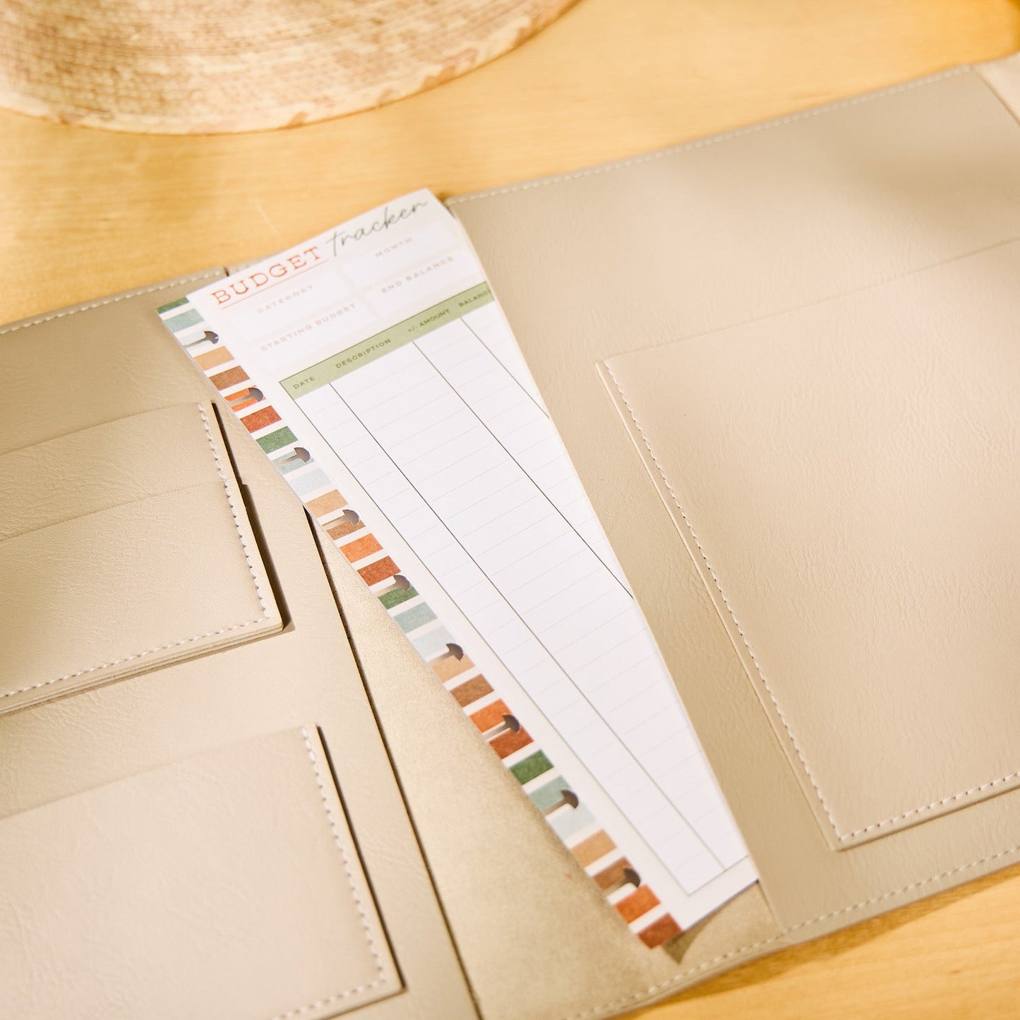 Taupe Vegan Leather - Deluxe Classic Planner Folio