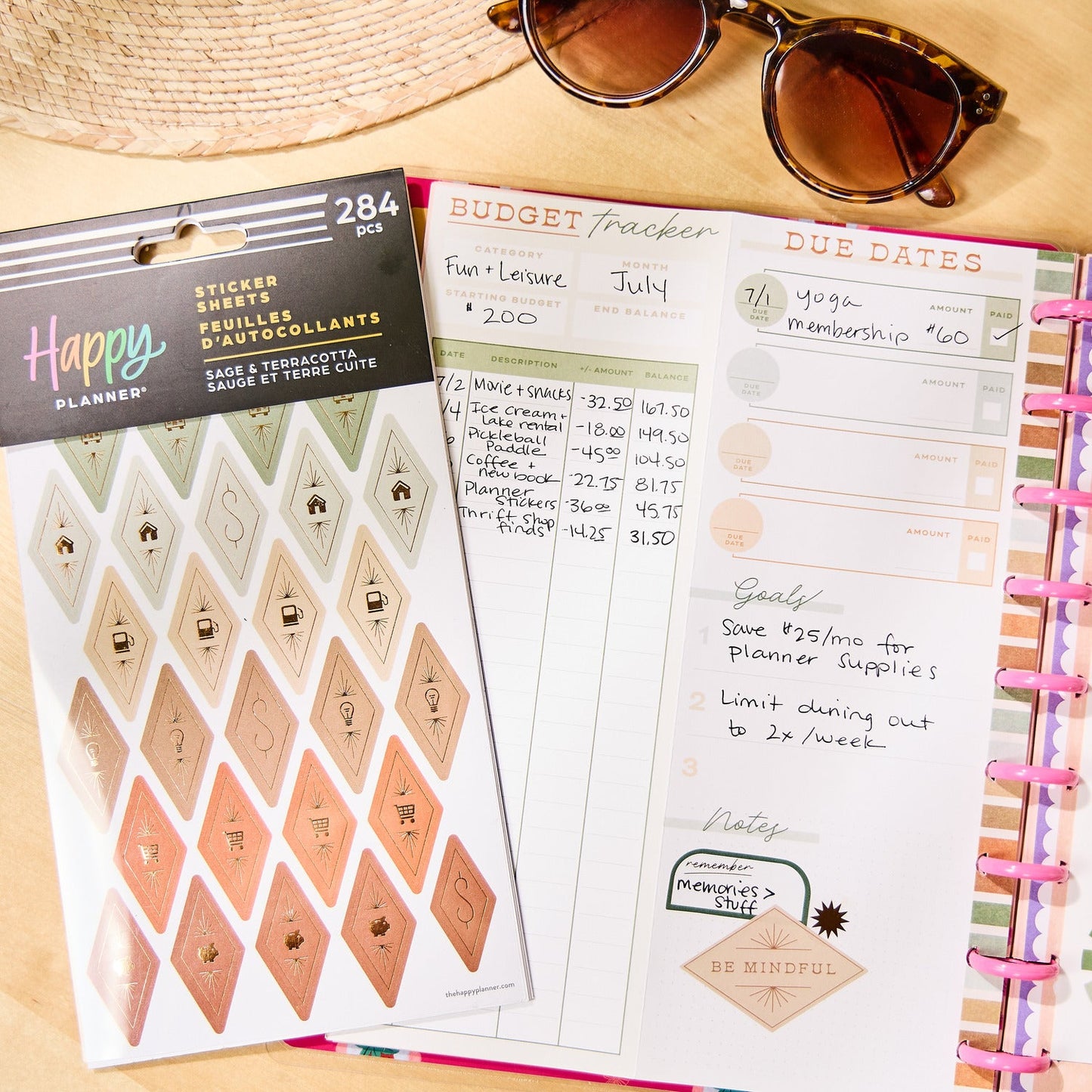 Sage & Terracotta Budget - 10 Sticker Sheets