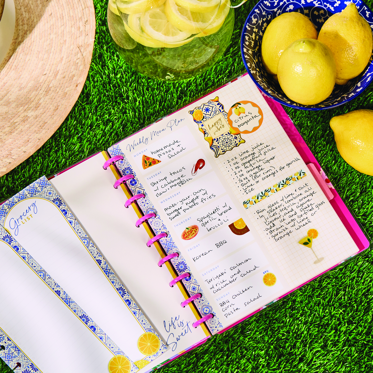 Tuscan Table Meal Planning - Grocery List + Meal Plan Classic Filler Paper - 40 Sheets