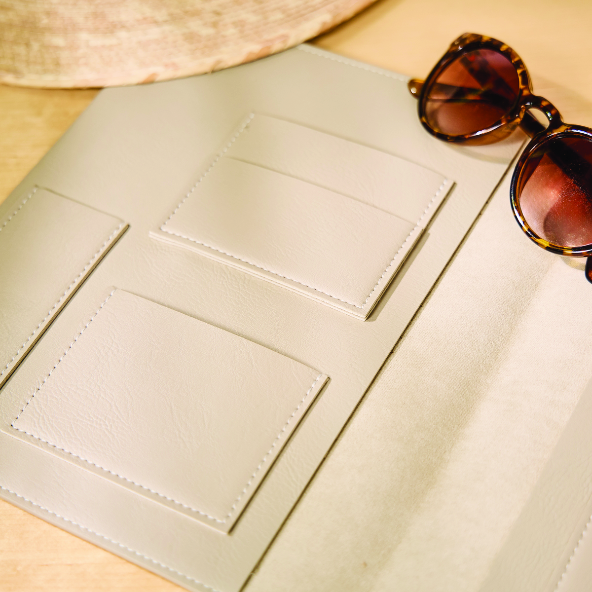 Taupe Vegan Leather - Deluxe Classic Planner Folio