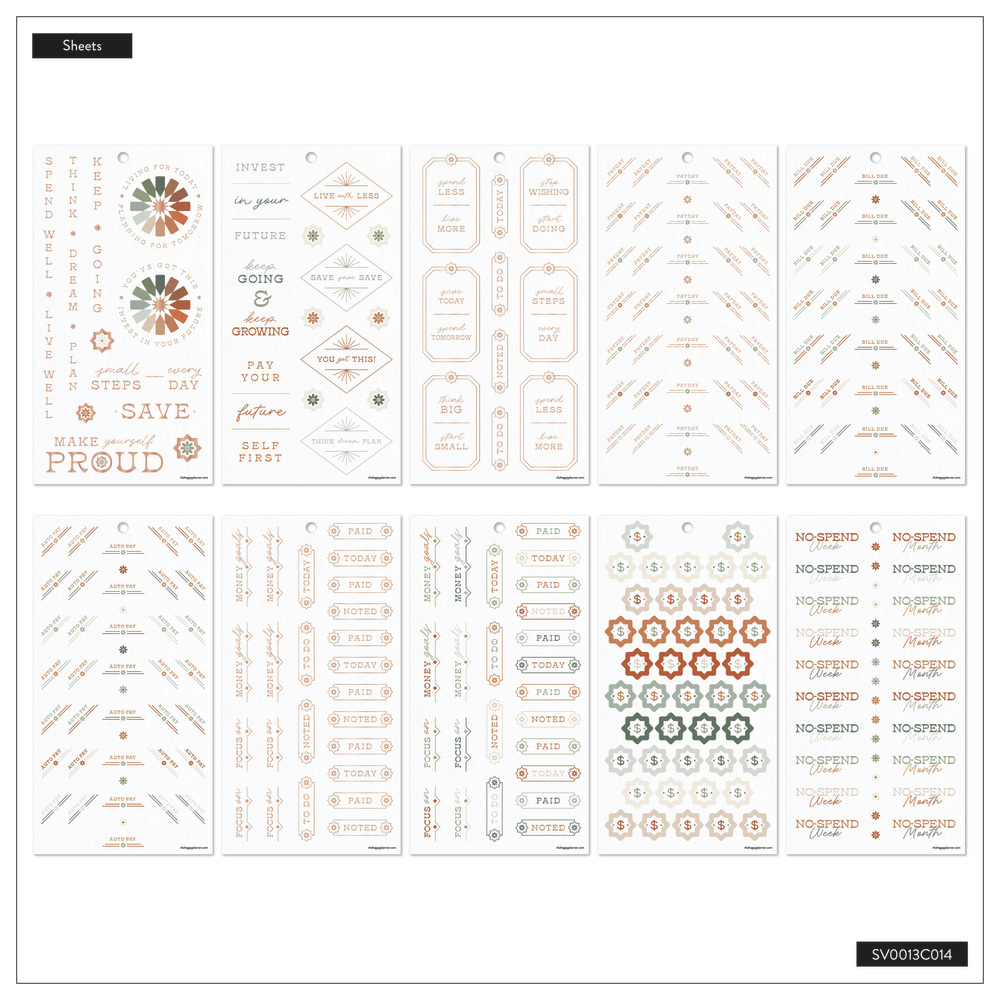 Sage & Terracotta Budget - Value Pack Stickers