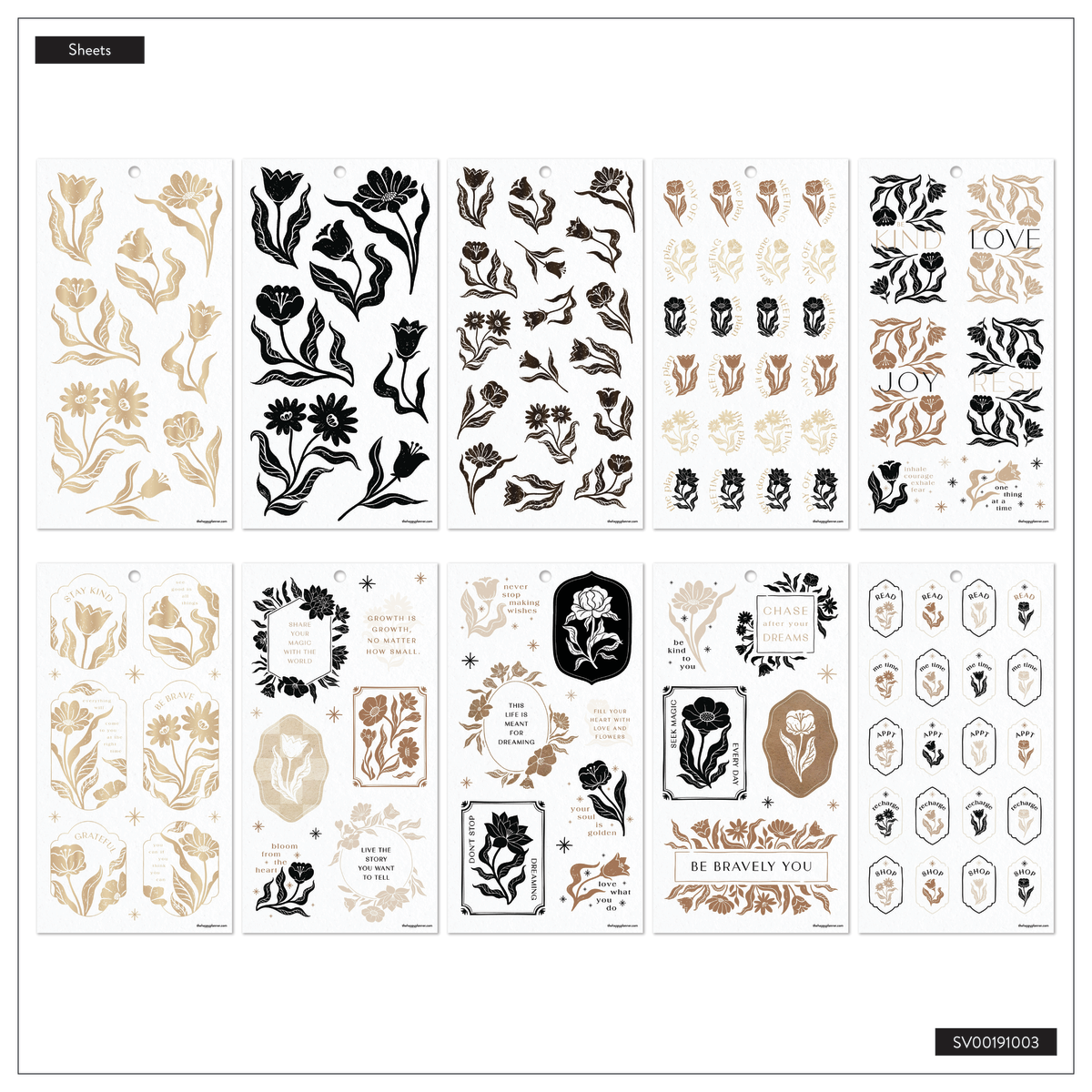 Krafted Florals - Value Pack Stickers - Big