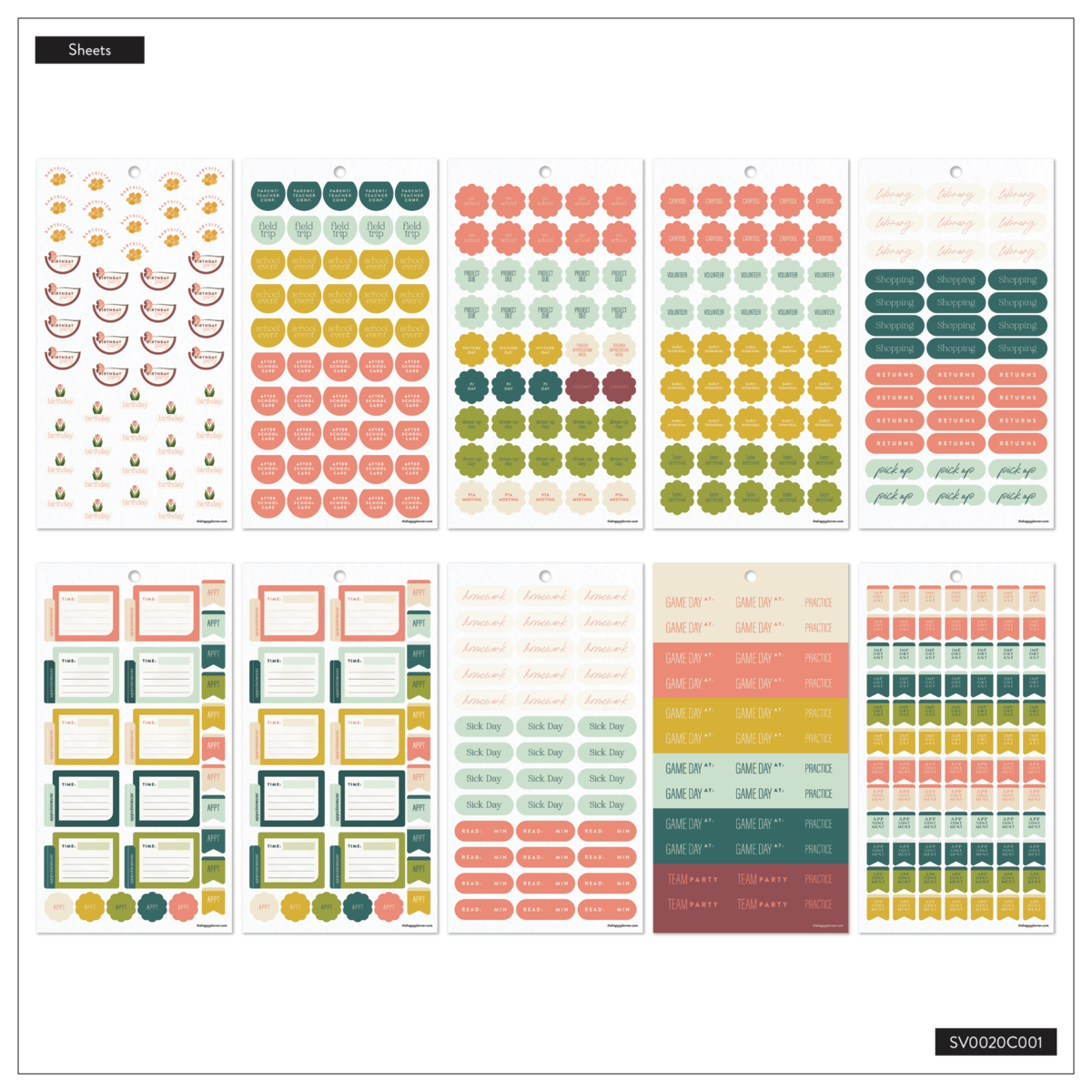 Pastel Canvas Parenting - Value Pack Stickers